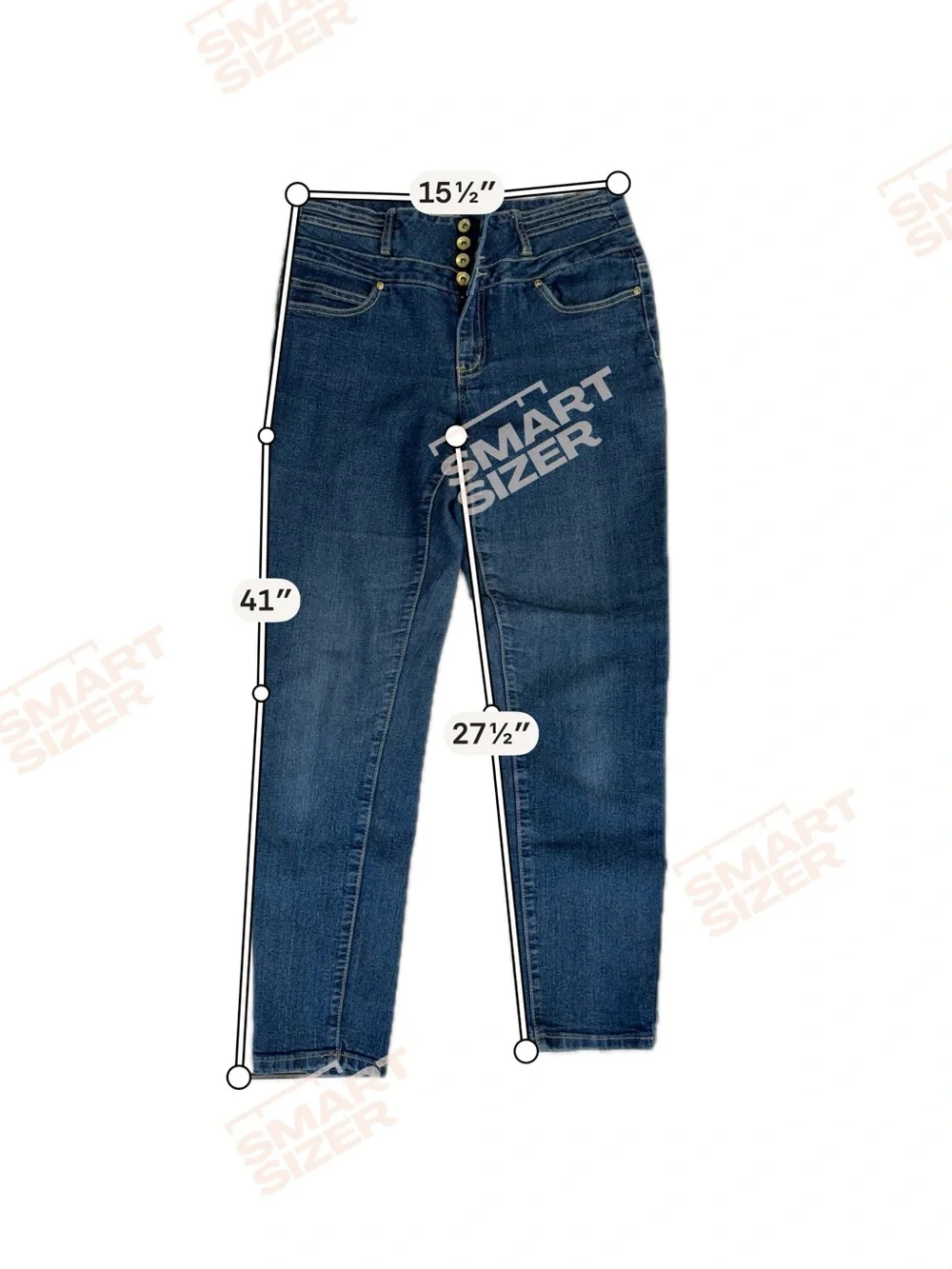 Women's Skinny Jeans in Dark Blue - Stretch Denim
